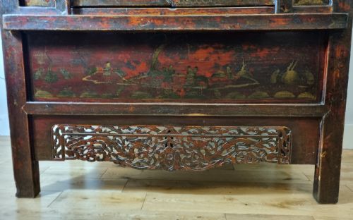 18TH CENTURY CHINESE RED LACQUERED CABINET QING DYNASTY SHANXI PROVINCE - ADDITIONAL PHOTO 7