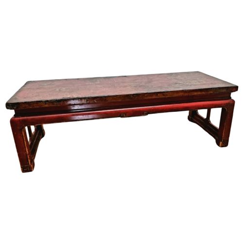 19th century red lacquered chinese low coffee table - CATEGORY: ANTIQUE TABLES - DATED 19TH CENTURY
