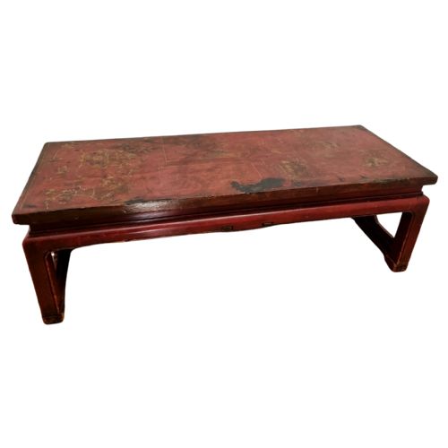 19TH CENTURY RED LACQUERED CHINESE LOW COFFEE TABLE - ADDITIONAL PHOTO 7