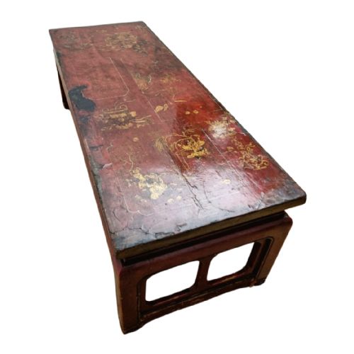 19TH CENTURY RED LACQUERED CHINESE LOW COFFEE TABLE - ADDITIONAL PHOTO 8