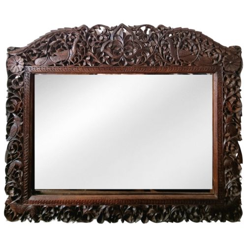 19th century angloindian burmese mirror - CATEGORY: ANTIQUE MIRRORS - DATED 19TH CENTURY