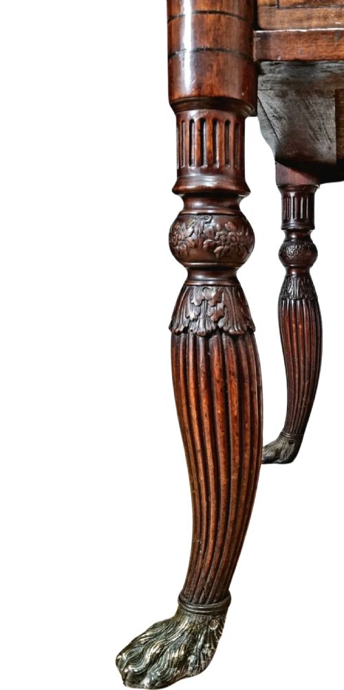 19TH CENTURY REGENCY PERIOD NEOCLASSICAL EGYPTIAN REVIVAL MAHOGANY CHEST ON STAND - ADDITIONAL PHOTO 1