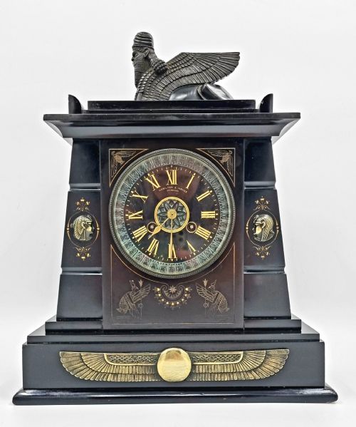 fig 1. 19th Century Egyptian Revival Clock by Hamilton and Inches Circa 1860