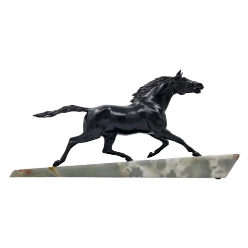 art deco sculpture of galloping horse by gonez circa 1920s - CATEGORY: ANTIQUE SCULPTURES - DATED 1920