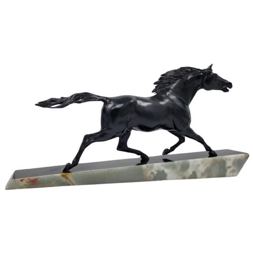 ART DECO SCULPTURE OF GALLOPING HORSE BY GONEZ CIRCA 1920S - ADDITIONAL PHOTO 2