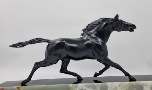 ART DECO SCULPTURE OF GALLOPING HORSE BY GONEZ CIRCA 1920S - ADDITIONAL PHOTO 9