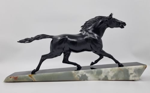 ART DECO SCULPTURE OF GALLOPING HORSE BY GONEZ CIRCA 1920S - ADDITIONAL PHOTO 10