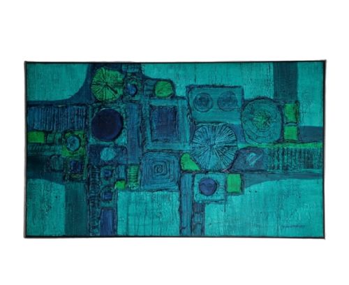 20TH CENTURY ABSTRACT BRUTALIST PAINTING BY ROWLAND FADE - ADDITIONAL PHOTO 1