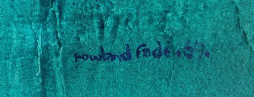 20TH CENTURY ABSTRACT BRUTALIST PAINTING BY ROWLAND FADE - ADDITIONAL PHOTO 2