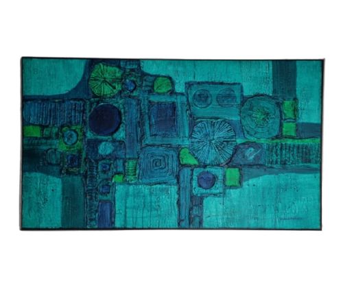 20TH CENTURY ABSTRACT BRUTALIST PAINTING BY ROWLAND FADE - ADDITIONAL PHOTO 4