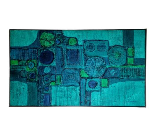 20TH CENTURY ABSTRACT BRUTALIST PAINTING BY ROWLAND FADE - ADDITIONAL PHOTO 8