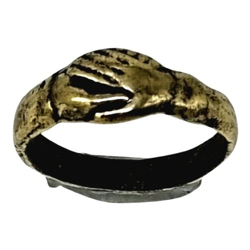 tudor bronze fedes betroth ring 16th century - CATEGORY: ANTIQUE JEWELLERY - DATED 16TH CENTURY
