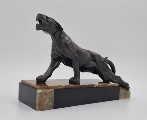 ART DECO SCULPTURE CUBIST PANTHER BY A NOTARI - ADDITIONAL PHOTO 4