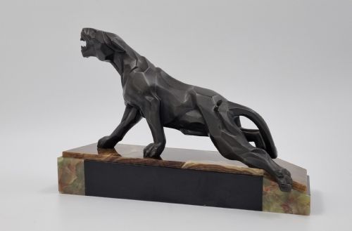 ART DECO SCULPTURE CUBIST PANTHER BY A NOTARI - ADDITIONAL PHOTO 5