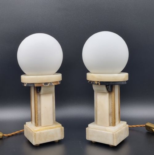 ART DECO MANTEL CLOCK SET WITH PAIR OF LAMPS BY SALVADO - ADDITIONAL PHOTO 3