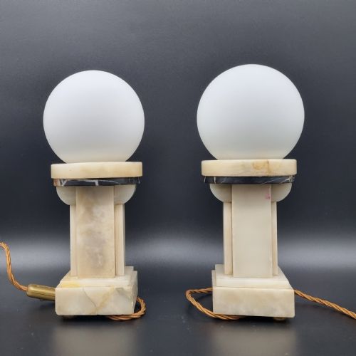 ART DECO MANTEL CLOCK SET WITH PAIR OF LAMPS BY SALVADO - ADDITIONAL PHOTO 8