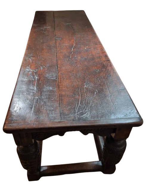 17TH CENTURY OAK REFECTORY TABLE AND SIX 17TH CENTURY OAK DINING CHAIRS - ADDITIONAL PHOTO 5