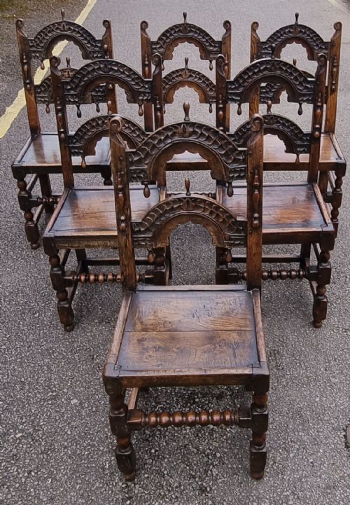 17TH CENTURY OAK REFECTORY TABLE AND SIX 17TH CENTURY OAK DINING CHAIRS - ADDITIONAL PHOTO 9