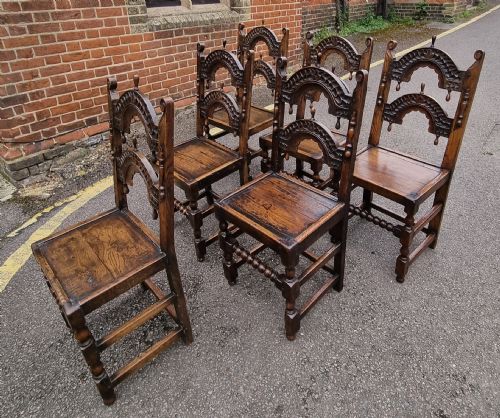 17TH CENTURY OAK REFECTORY TABLE AND SIX 17TH CENTURY OAK DINING CHAIRS - ADDITIONAL PHOTO 12
