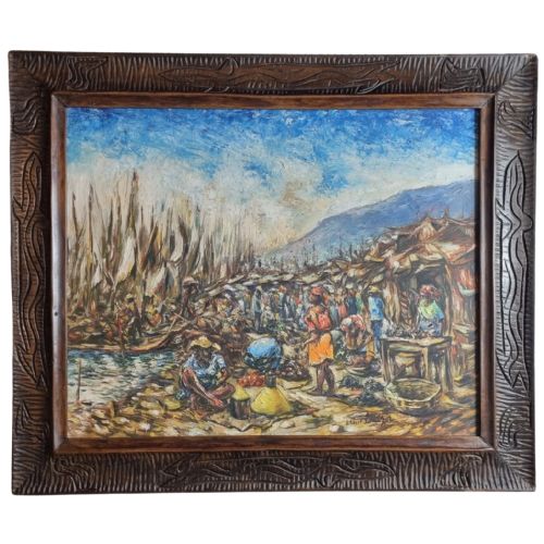 20TH CENTURY HAITIAN IMPRESSIONIST OIL PAINTING BY ERNST LOUIZOR - ADDITIONAL PHOTO 3