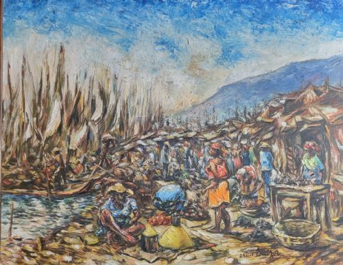 20TH CENTURY HAITIAN IMPRESSIONIST OIL PAINTING BY ERNST LOUIZOR - ADDITIONAL PHOTO 2