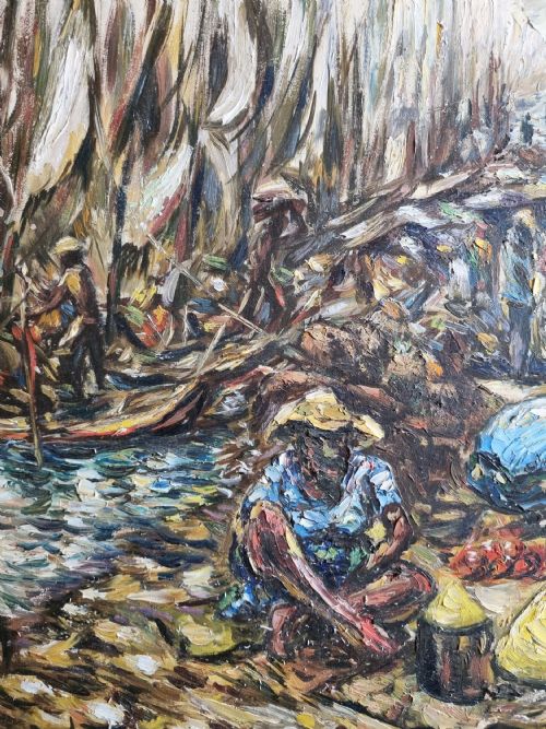 20TH CENTURY HAITIAN IMPRESSIONIST OIL PAINTING BY ERNST LOUIZOR - ADDITIONAL PHOTO 4