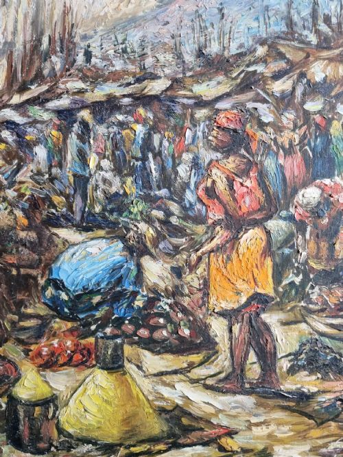 20TH CENTURY HAITIAN IMPRESSIONIST OIL PAINTING BY ERNST LOUIZOR - ADDITIONAL PHOTO 6