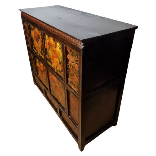 19TH CENTURY TIBETAN POLYCHROME PAINTED CABINET - ADDITIONAL PHOTO 1