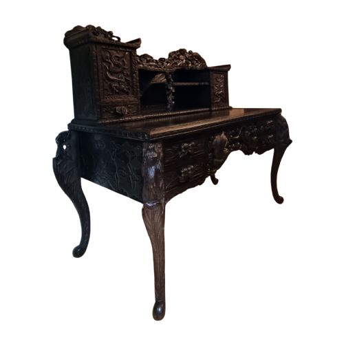 JAPANESE MAIJI PERIOD CARVED DESK CIRCA 1900 - ADDITIONAL PHOTO 11