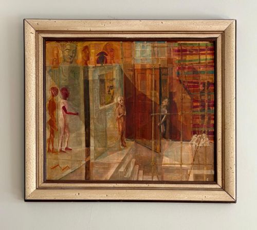 20TH CENTURY SURREALIST PAINTING OIL ON BOARD BY PHILLIP KREVORUCK - ADDITIONAL PHOTO 4