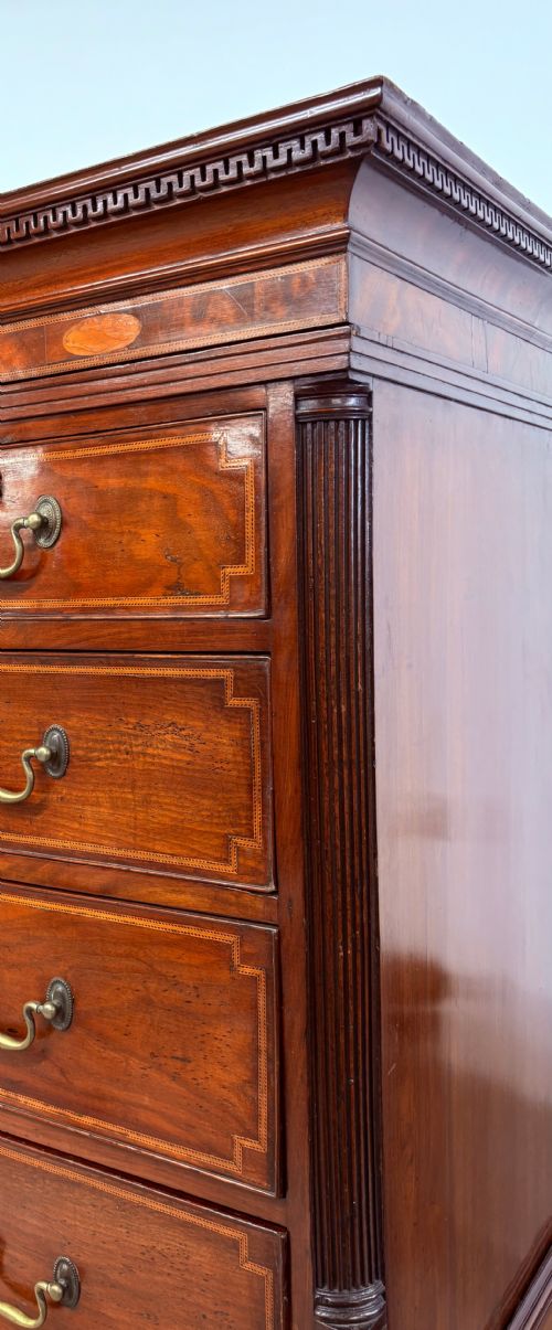 18TH CENTURY SATINWOOD INLAID MAHOGANY CHEST ON STAND - ADDITIONAL PHOTO 2