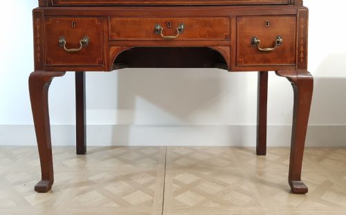 18TH CENTURY SATINWOOD INLAID MAHOGANY CHEST ON STAND - ADDITIONAL PHOTO 4