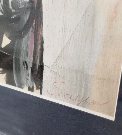 20TH CENTURY ABSTRACT PAINTING BY DEREK LATIMER SAYER FRAMED - ADDITIONAL PHOTO 5