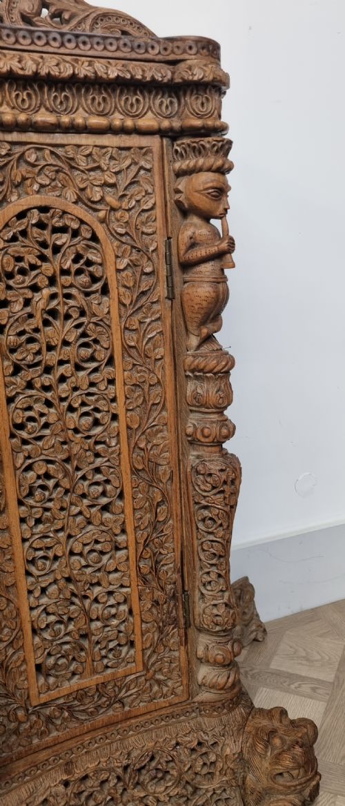 19TH CENTURY ANGLOINDIAN BURMESE CARVED CABINET - ADDITIONAL PHOTO 7