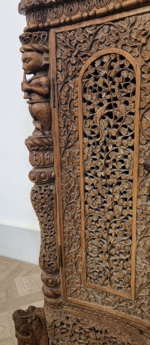 19TH CENTURY ANGLOINDIAN BURMESE CARVED CABINET - ADDITIONAL PHOTO 8