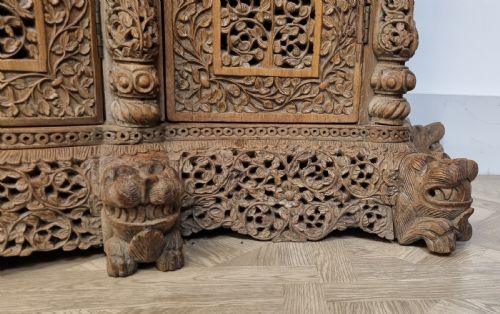 19TH CENTURY ANGLOINDIAN BURMESE CARVED CABINET - ADDITIONAL PHOTO 12