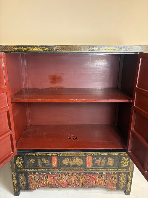 CHINESE LATE19THCENTURY INLAID BLACK LACQUER CABINET - ADDITIONAL PHOTO 5