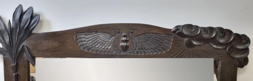 PAIR OF EGYPTIAN REVIVAL ART DECO WALNUT MIRRORS CIRCA 1920 - ADDITIONAL PHOTO 3