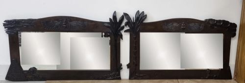 pair of egyptian revival art deco walnut mirrors circa 1920 - CATEGORY: ANTIQUE MIRRORS - DATED 1920