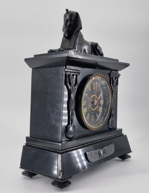 19TH CENTURY EGYPTIAN REVIVAL MANTEL CLOCK BY D MUNSEY OF CAMBRIDGE C 1880S - ADDITIONAL PHOTO 9