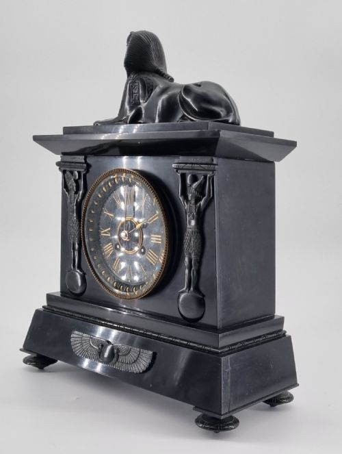19TH CENTURY EGYPTIAN REVIVAL MANTEL CLOCK BY D MUNSEY OF CAMBRIDGE C 1880S - ADDITIONAL PHOTO 10