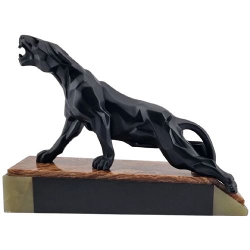 Art Deco Sculpture Cubist Panther by Notari Circa 1930
