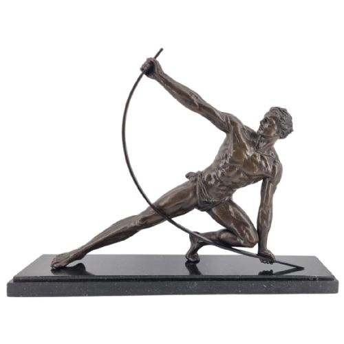 Art Deco Sculpture of Athlete “Le Bendeur” by Jean De Roncourt
