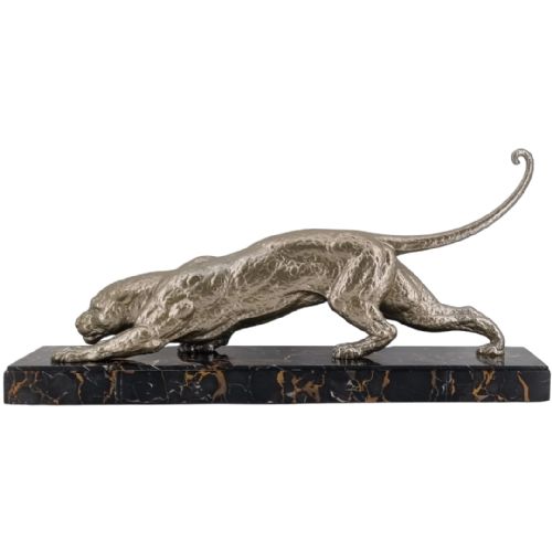 Art Deco Sculpture Hunting Panther by D. H. Chiparus Circa 1920