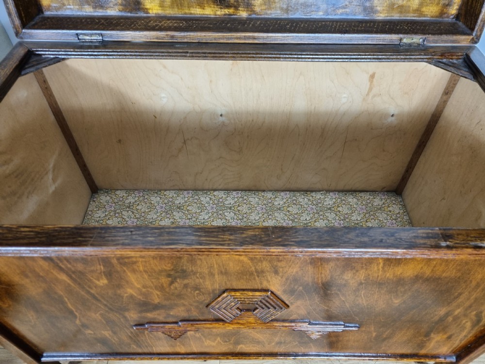 Art Deco Walnut Storage Chest C 1930 View IX