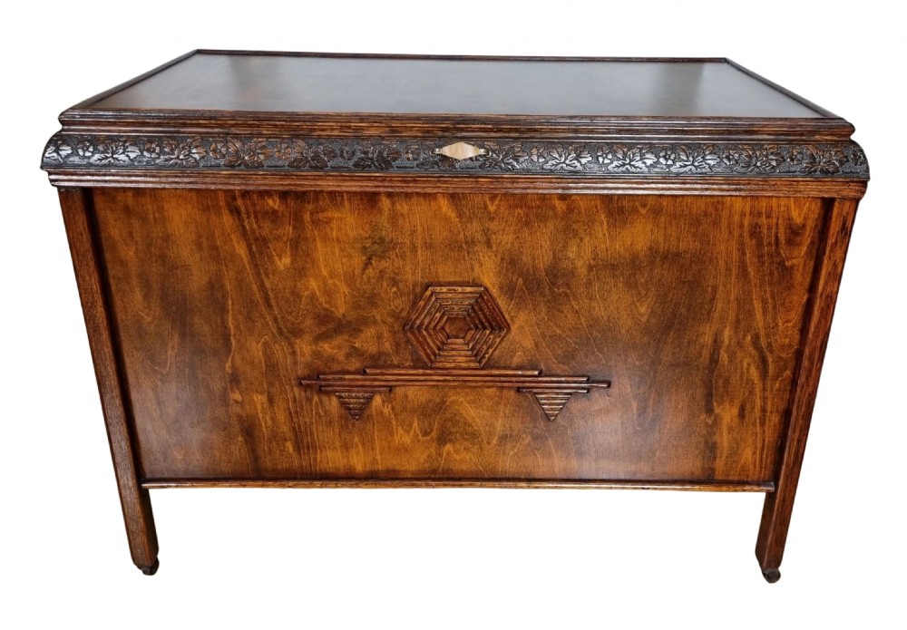 Art Deco Walnut Storage Chest C 1930 View V