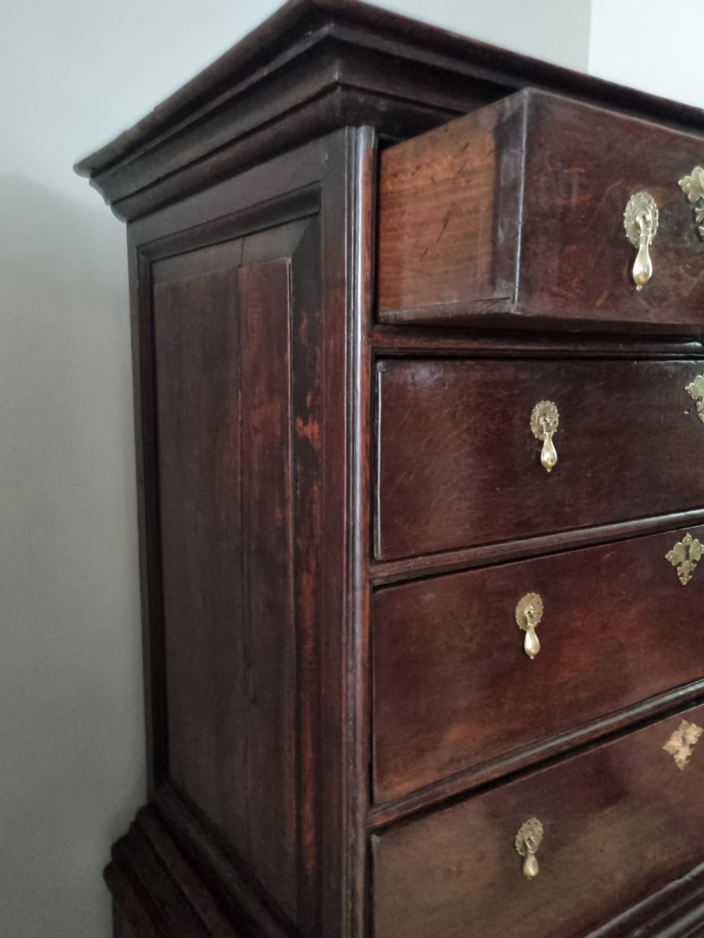 17th Century William and Mary Oak Chest on Stand Circa 1690 View VII