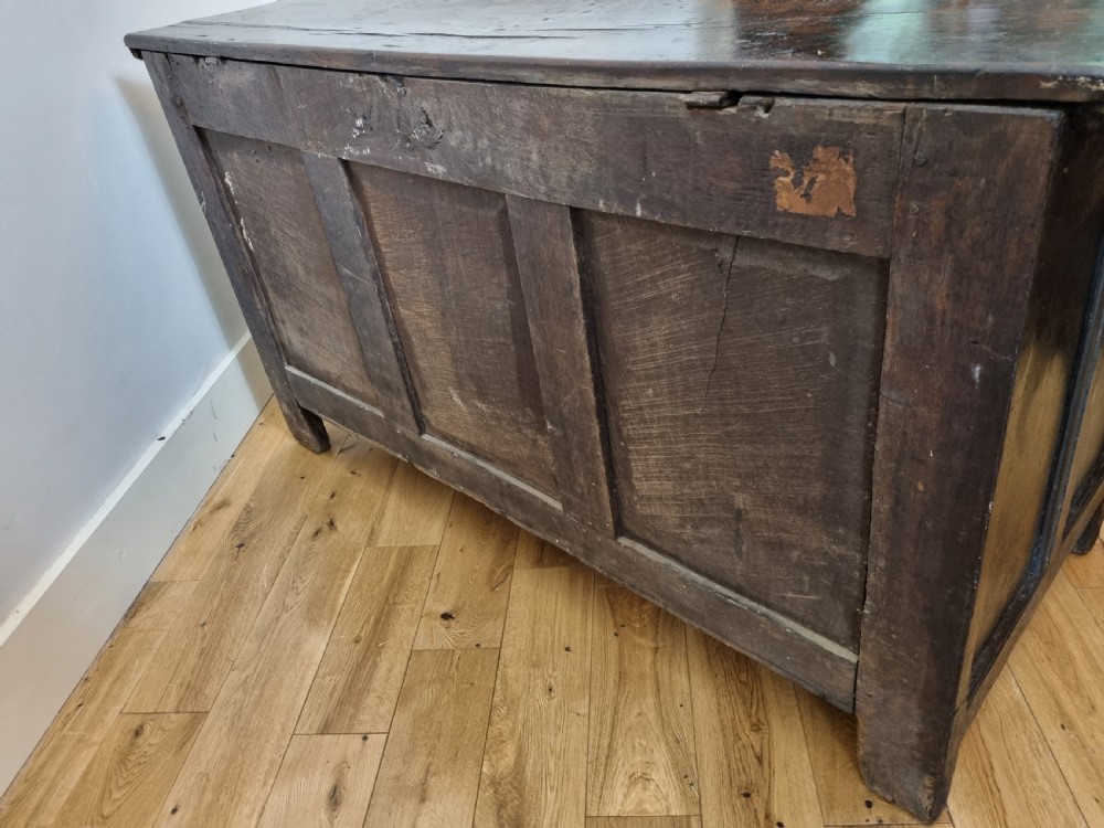 16th Century Elizabethan Carved Oak Chest Coffer Circa 1580 View IV