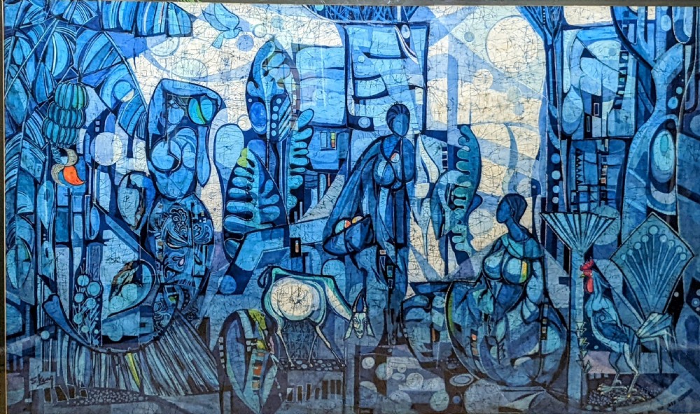 20th Century Large Abstract Batik Painting by Chuah Seow Keng (Malayasian, b. 1945) View II