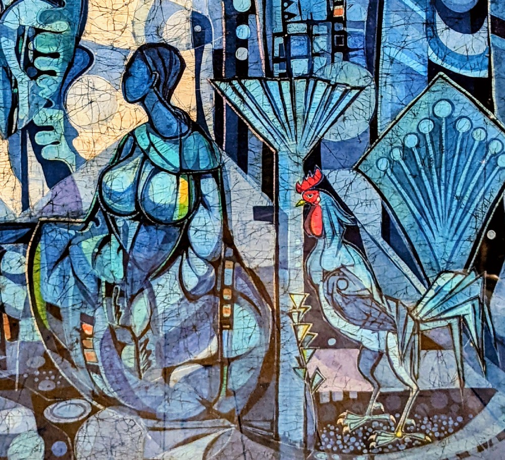 20th Century Large Abstract Batik Painting by Chuah Seow Keng (Malayasian, b. 1945) View III